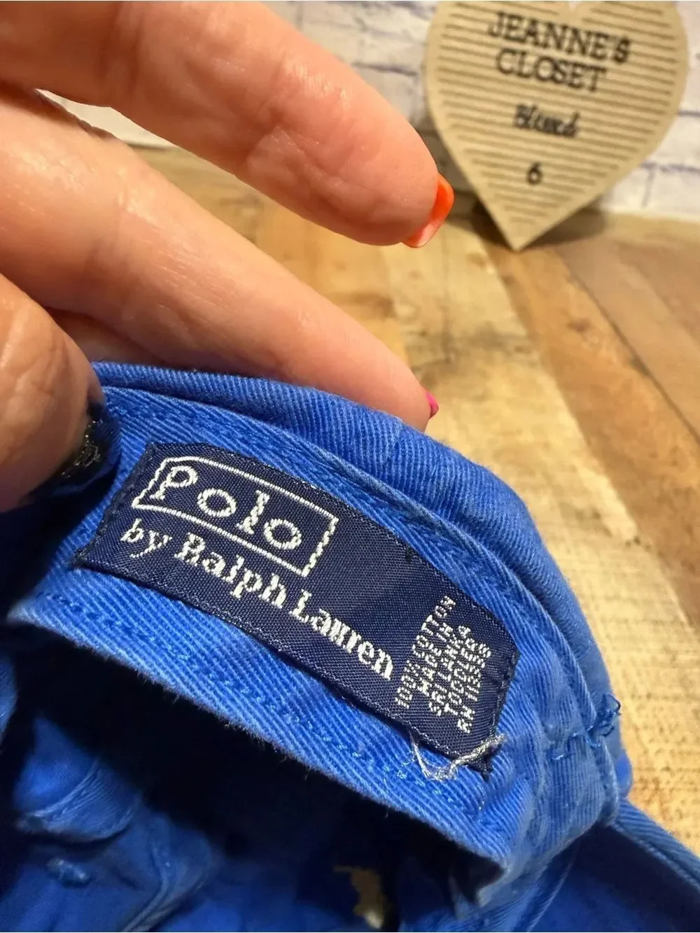 Ralph Lauren Hat Toddler Polo Elastic Back Baseball Blue w/ Cream pony